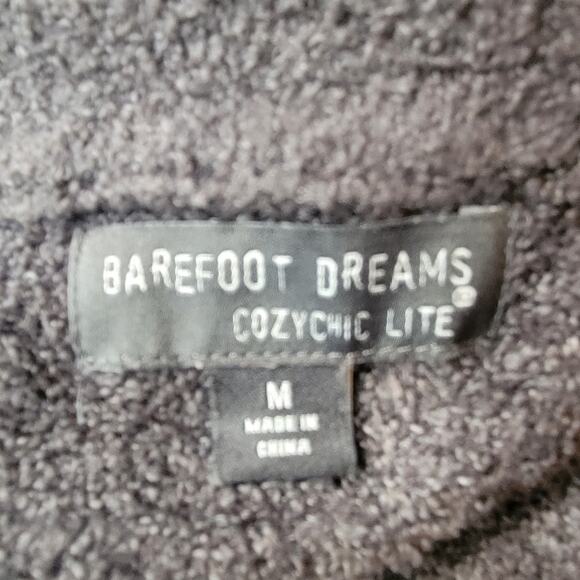 Barefoot Dreams Cozychic Lite Full Zip Sweater Grey Size Medium - Picture 4 of 6